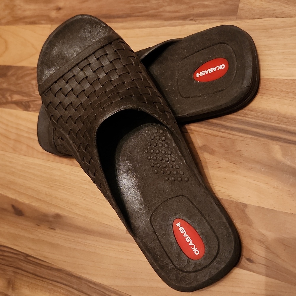 Okabashi Dark Brown Woven Slide - Size XL